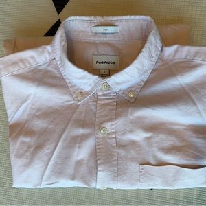 Frank & Oak The Jasper Oxford Shirt in light pink.
